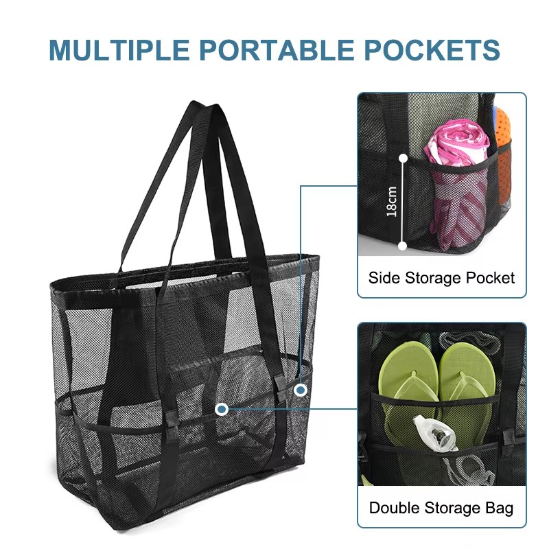 1pc Extra Large Mesh Beach Bag - đánh giá và giá Tote Bag Beach